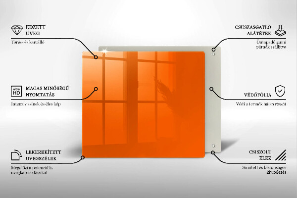 Skleněná deska do kuchyně Oranžová barva