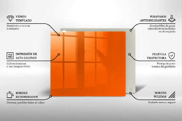 Skleněná deska do kuchyně Oranžová barva