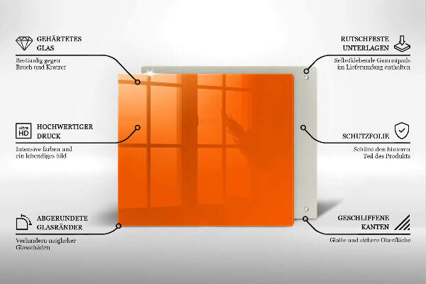 Skleněná deska do kuchyně Oranžová barva