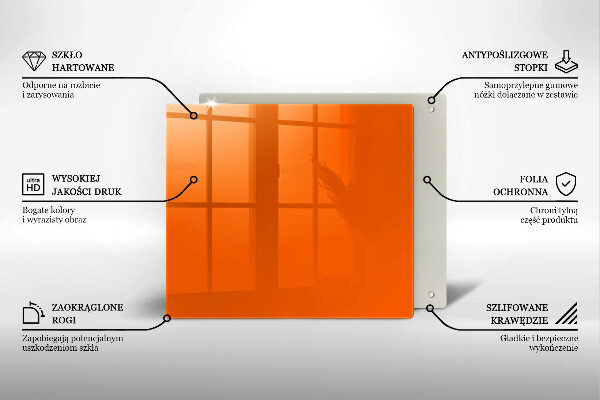 Skleněná deska do kuchyně Oranžová barva