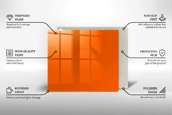 Skleněná deska do kuchyně Oranžová barva