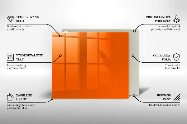 Skleněná deska do kuchyně Oranžová barva