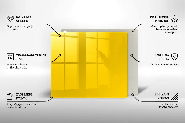 Skleněná deska do kuchyně Žlutá