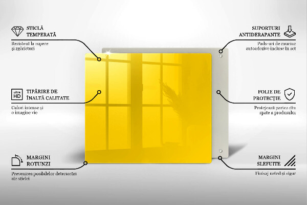 Skleněná deska do kuchyně Žlutá