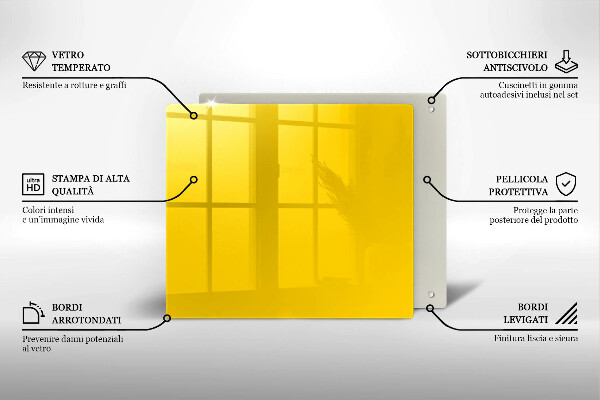 Skleněná deska do kuchyně Žlutá