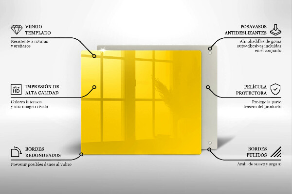 Skleněná deska do kuchyně Žlutá