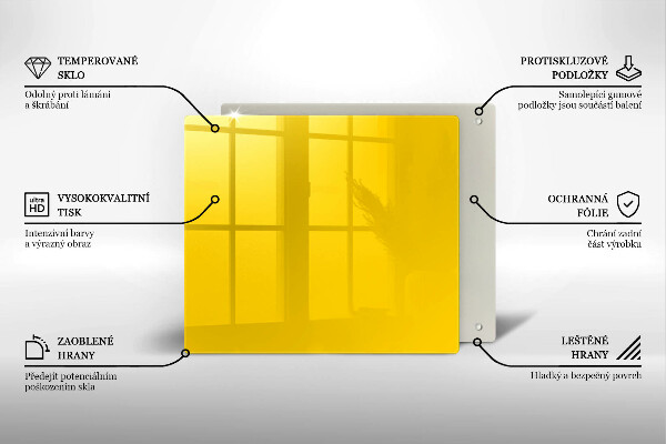 Skleněná deska do kuchyně Žlutá
