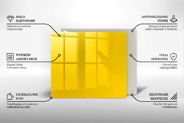 Skleněná deska do kuchyně Žlutá