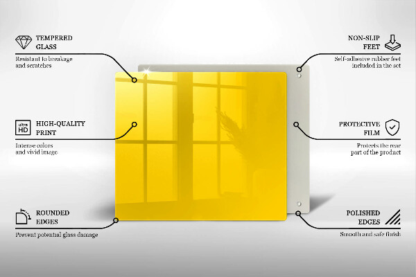 Skleněná deska do kuchyně Žlutá
