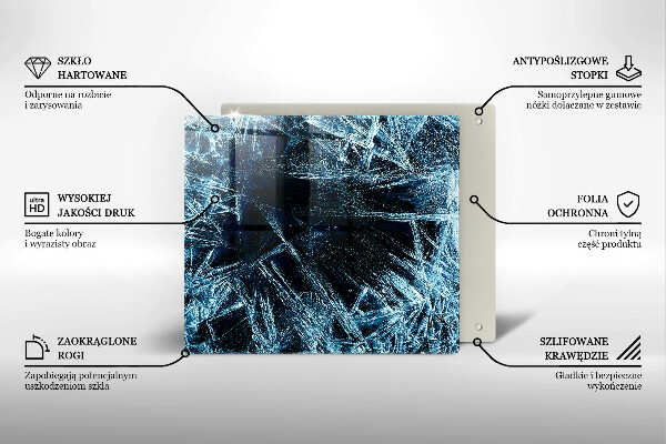 Skleněná krájecí deska Struktura ostrého ledu