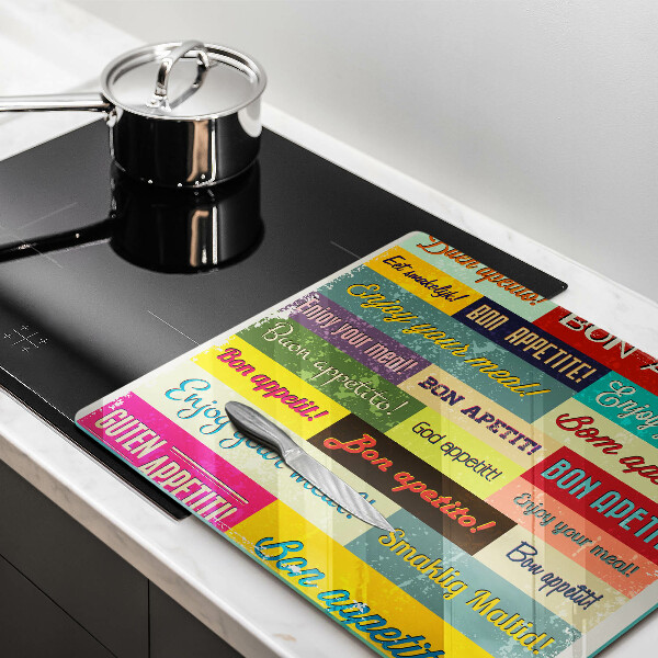 Skleněná krájecí deska Titulky jazyky dobré chuti