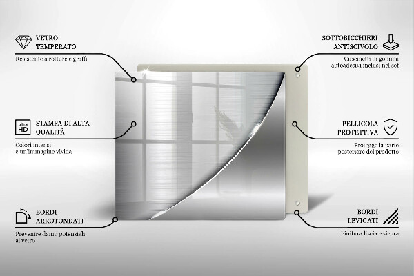 Skleněná krájecí deska Kovové tvary