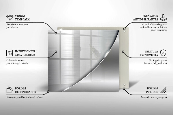 Skleněná krájecí deska Kovové tvary