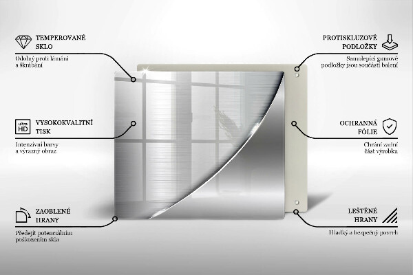 Skleněná krájecí deska Kovové tvary