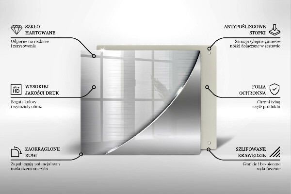 Skleněná krájecí deska Kovové tvary