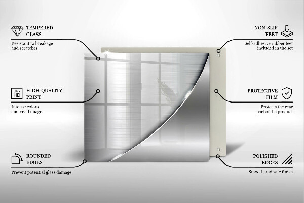 Skleněná krájecí deska Kovové tvary