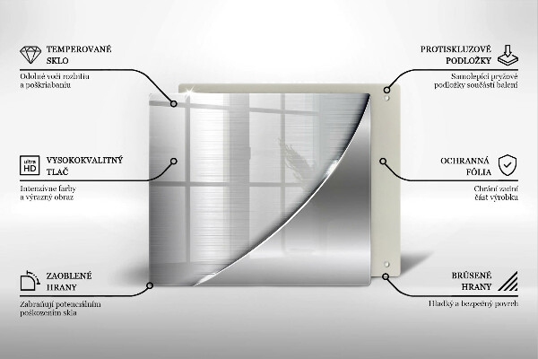 Skleněná krájecí deska Kovové tvary