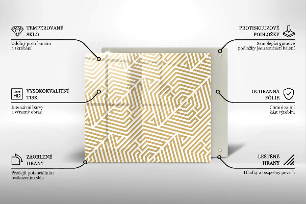 Skleněná krájecí deska Geometrické čáry