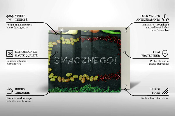 Skleněná krájecí deska Nápis dobrou chuť!