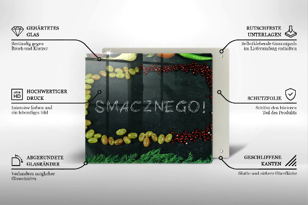 Skleněná krájecí deska Nápis dobrou chuť!