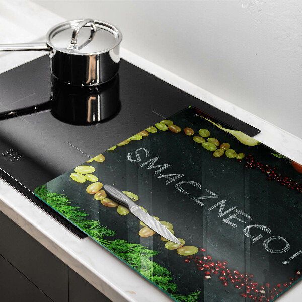 Skleněná krájecí deska Nápis dobrou chuť!