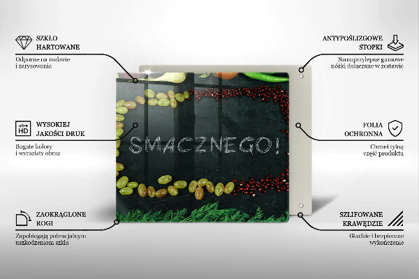 Skleněná krájecí deska Nápis dobrou chuť!