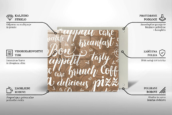 Krájecí prkénko skleněné Titulky pro dobrou chuť