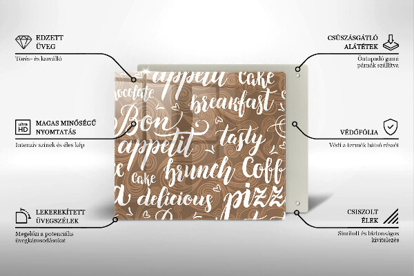 Krájecí prkénko skleněné Titulky pro dobrou chuť