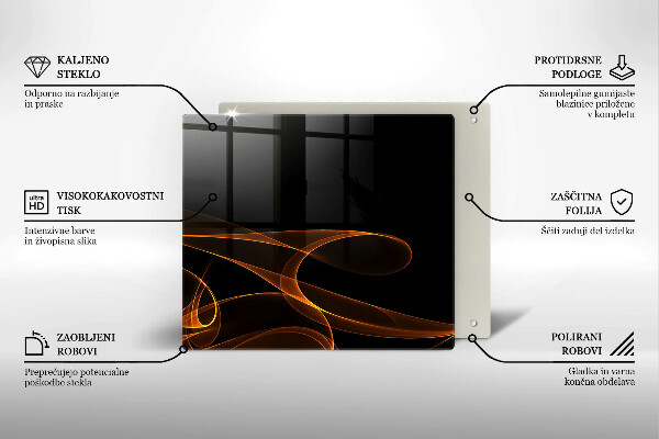 Krájecí prkénko skleněné Abstraktní linie