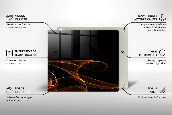 Krájecí prkénko skleněné Abstraktní linie