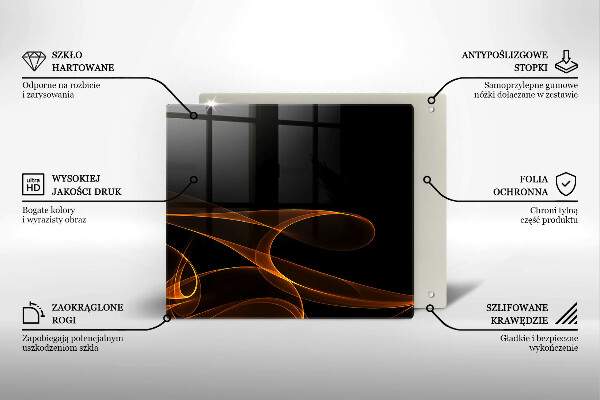 Krájecí prkénko skleněné Abstraktní linie