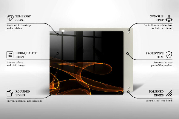 Krájecí prkénko skleněné Abstraktní linie