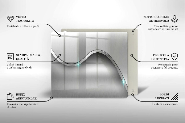 Krájecí prkénko skleněné Kovová abstrakce
