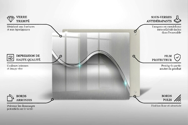 Krájecí prkénko skleněné Kovová abstrakce