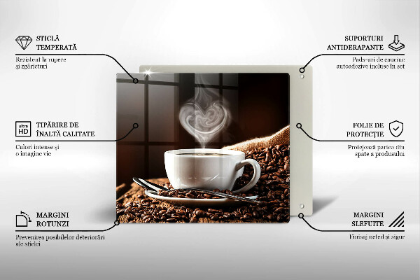 Krájecí prkénko skleněné Káva a šálek