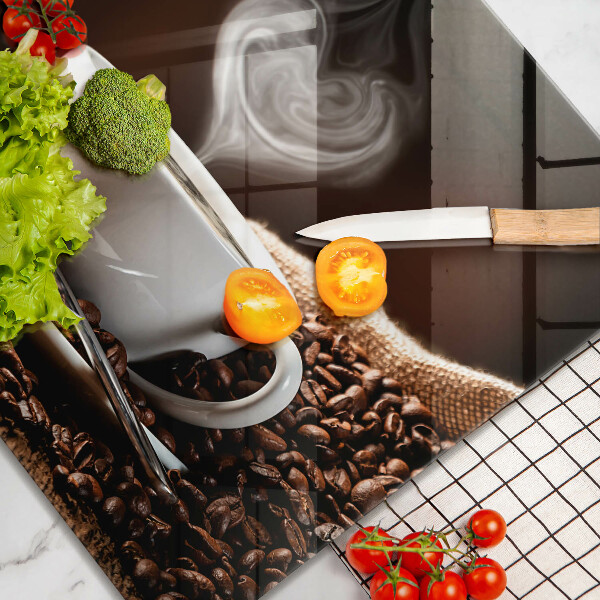 Krájecí prkénko skleněné Káva a šálek