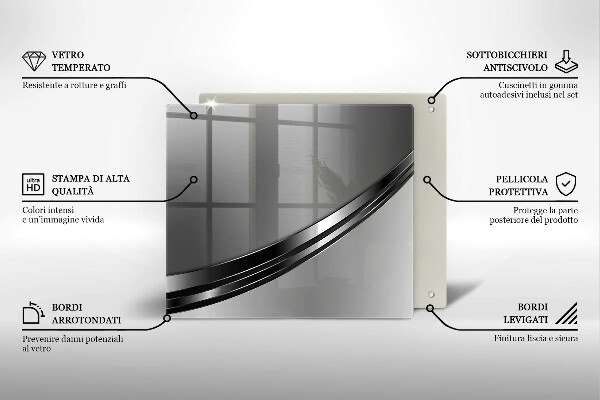 Krájecí prkénko skleněné Kovová abstrakce