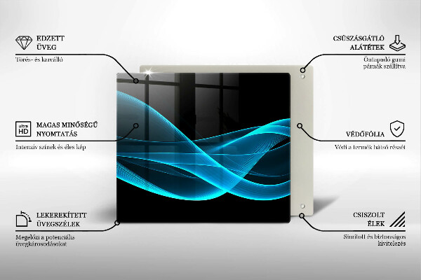 Krájecí prkénko skleněné Modrá abstrakce