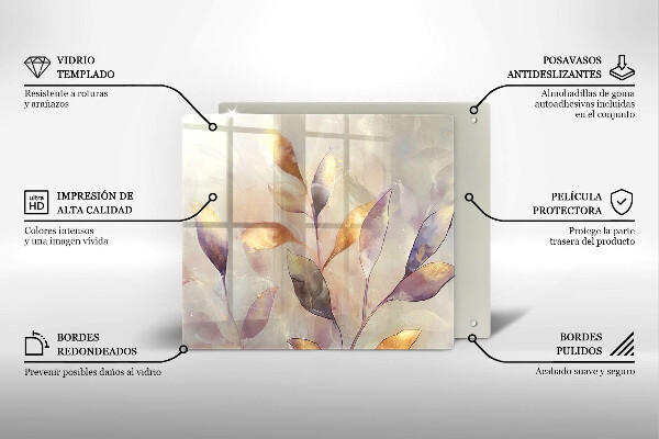 Krájecí prkénko skleněné Malované boho listy