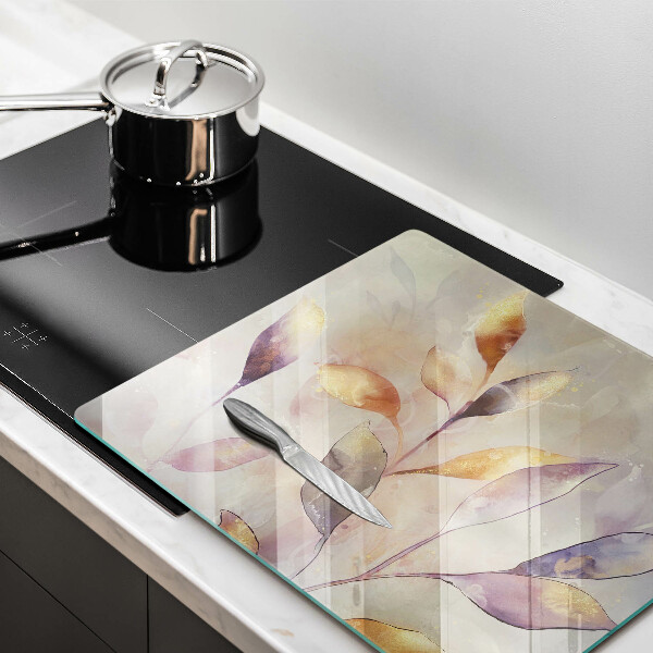 Krájecí prkénko skleněné Malované boho listy