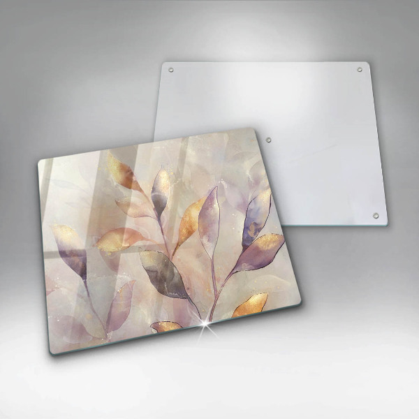 Krájecí prkénko skleněné Malované boho listy