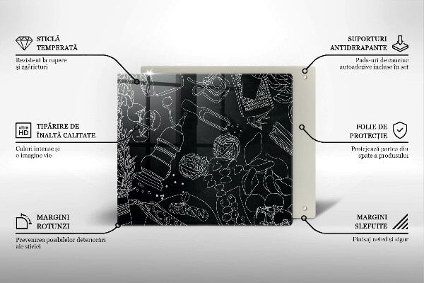 Skleněná krájecí deska Kuchyňské doplňky