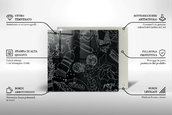 Skleněná krájecí deska Kuchyňské doplňky
