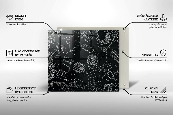 Skleněná krájecí deska Kuchyňské doplňky