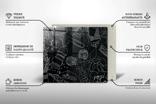 Skleněná krájecí deska Kuchyňské doplňky