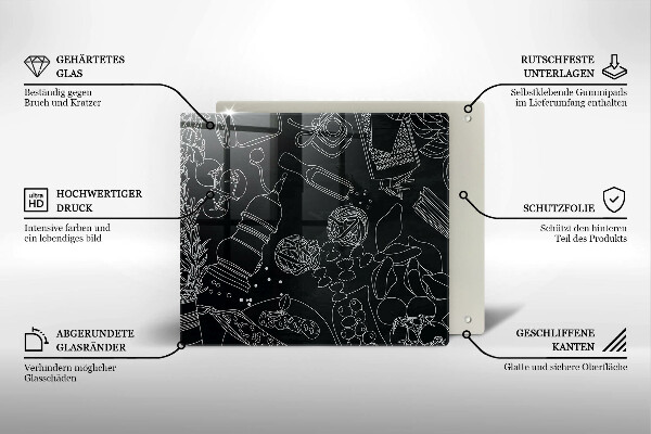 Skleněná krájecí deska Kuchyňské doplňky