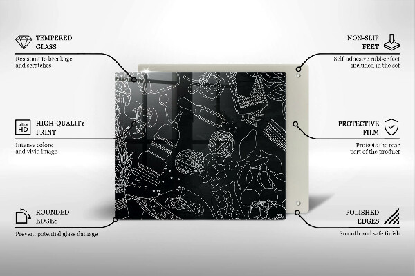 Skleněná krájecí deska Kuchyňské doplňky