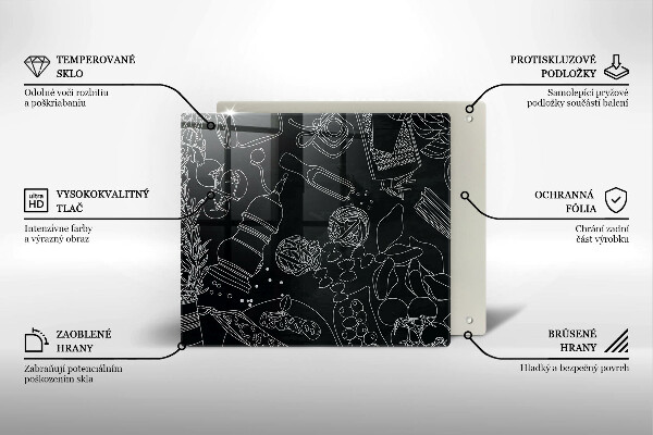 Skleněná krájecí deska Kuchyňské doplňky