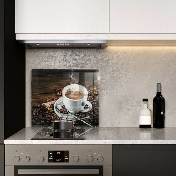 Krájecí prkénko skleněné Šálek a kávová zrna