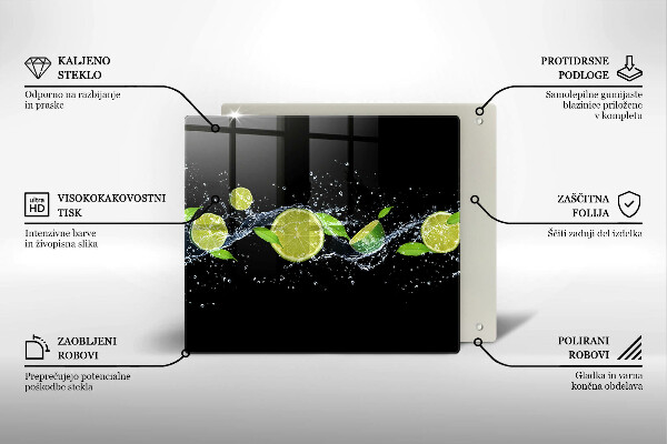 Skleněná krájecí deska Limetková voda